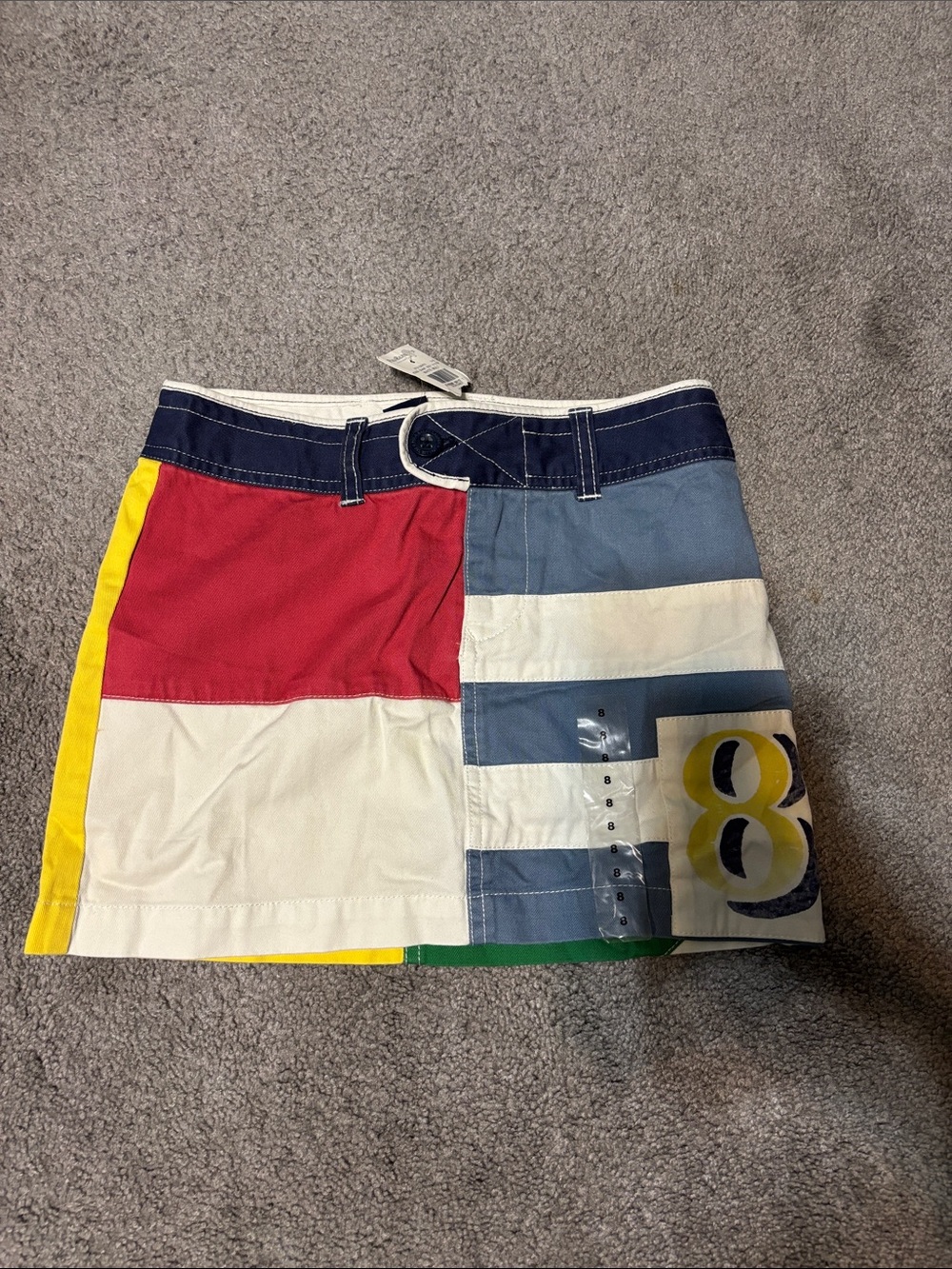Polo by Ralph Lauren Colorblock Patchwork Skirt in Red, Yellow, Blue, White